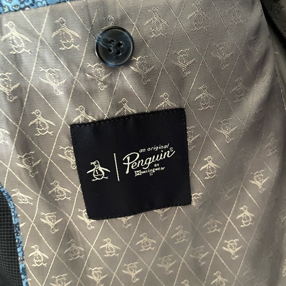 Original Penguin Wool Blazer, Blue, 42R Slim - Picture 2 of 3